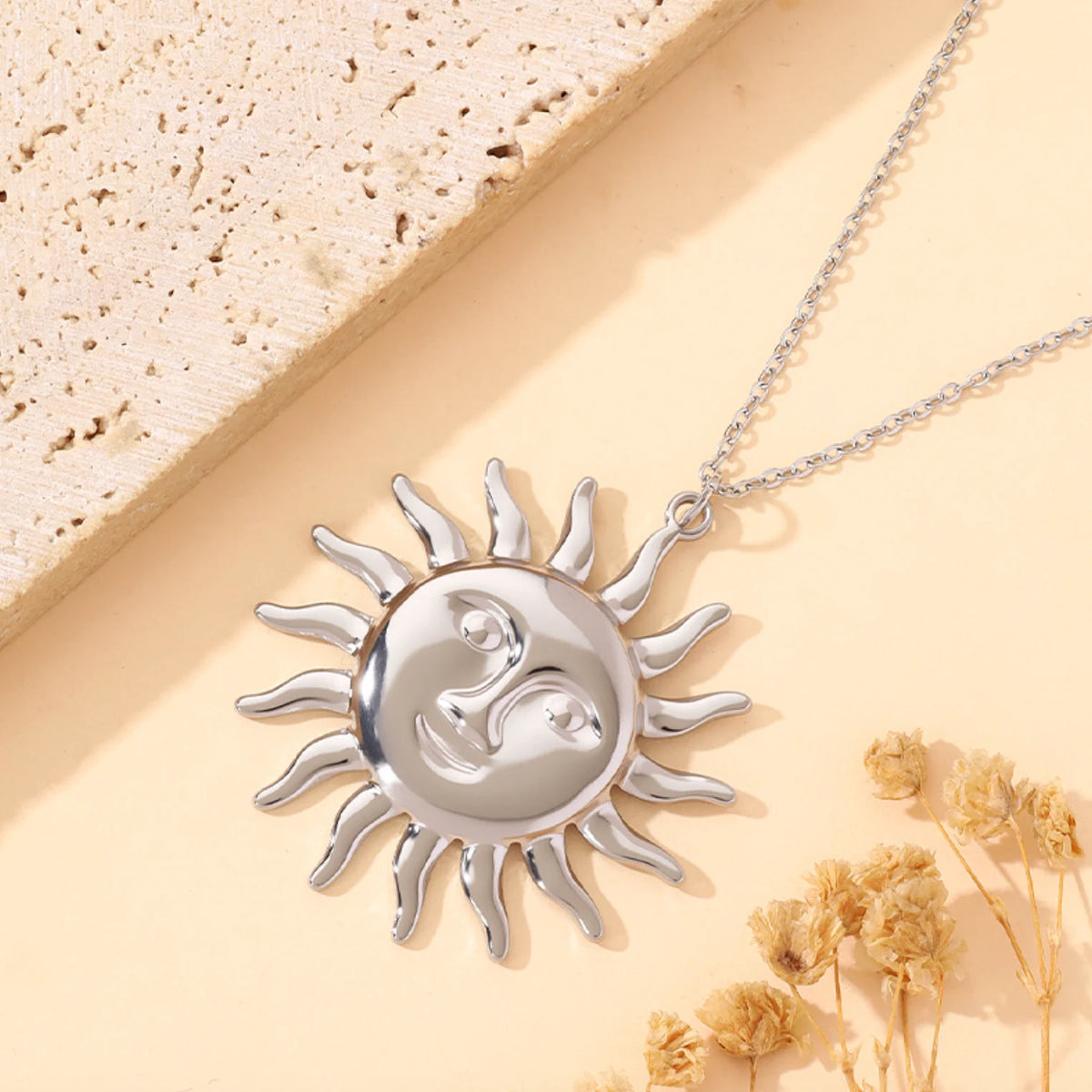 Celestial Sun Face Necklace